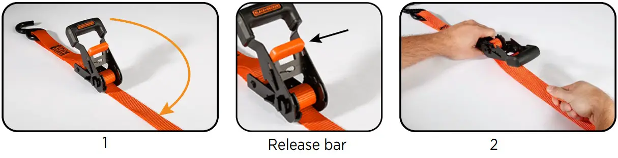 BLACK DECKER BD1007 Ratchet Straps - RELEASE