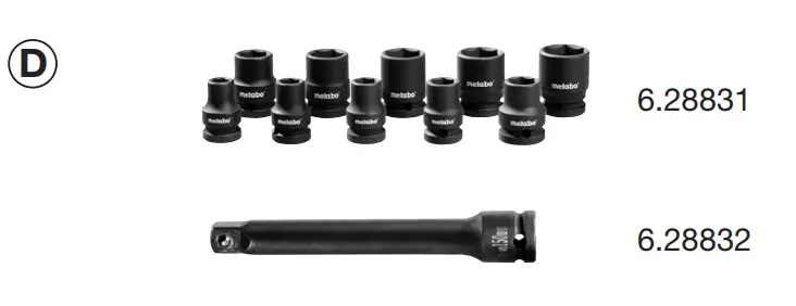 metabo SSW 18 LTX 400 BL Cordless Impact Drivers - Parts 3