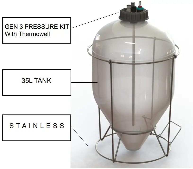 iKegger Pty Ltd 35L Snub Nose Gen3 Pressure Fermenter - fig