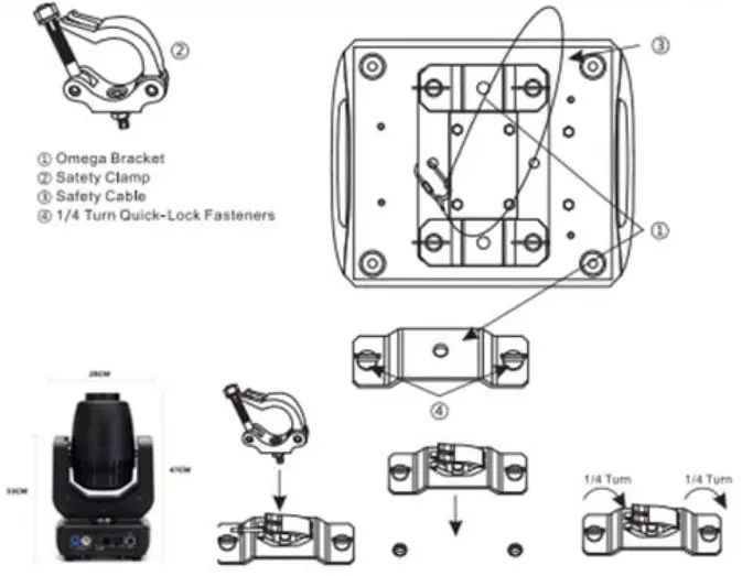 Sistemamt R2DBEAM150 15 0 w Pure Beam Moving Head - INSTALLATIONS