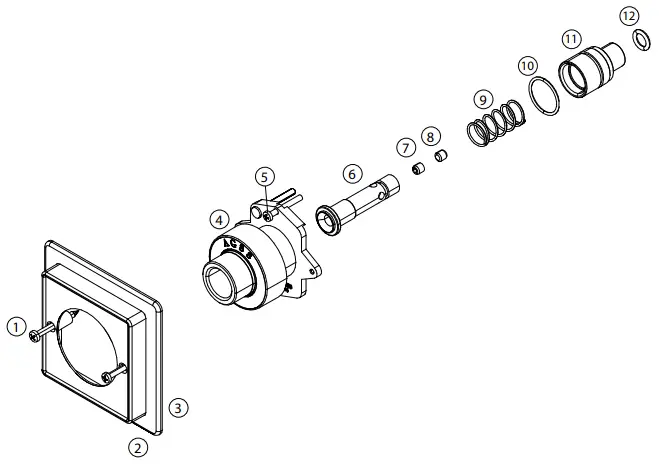 Amico Medical Gas Outlet British Standard Compatible - Latch Valve Assembly 1