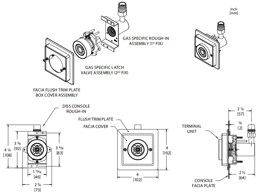 Amico Medical Gas Outlet British Standard Compatible - Pendant Mounted Terminal Unit