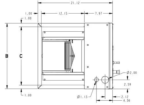 RunTru A4AH4E36A1C30A Submittal 3 0 Ton Convertible Air Handler - Outline Drawing 1