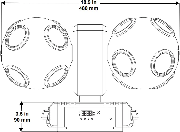 CHAUVET DJ Cosmos HP - Product Dimensions 2