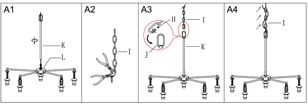 lowes A04970C5 5-Light Polished LED Dry Chandelier - INSTALLATION