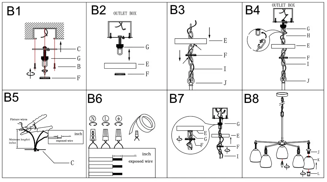 lowes A04970C5 5-Light Polished LED Dry Chandelier - installation1