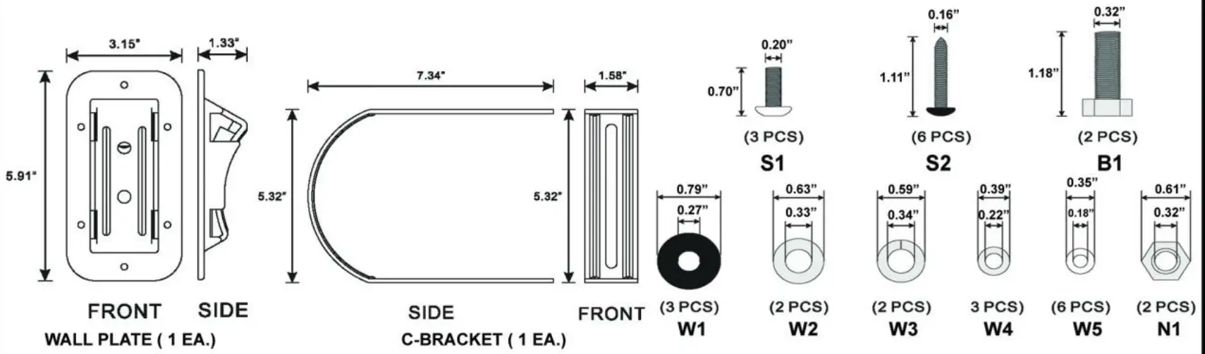 Trumpet Speaker Mounting Parts