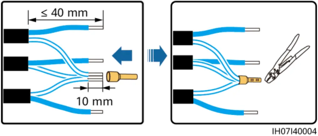 Crimping Three Signal Cables