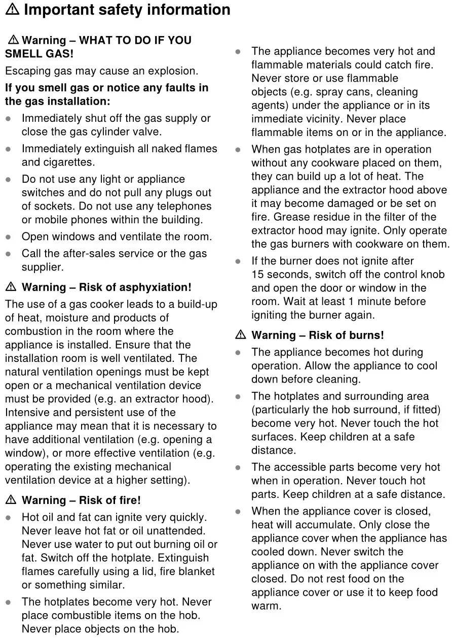 GAGGENAU VG 231 220 CN Gas Hob Instruction Manual 2