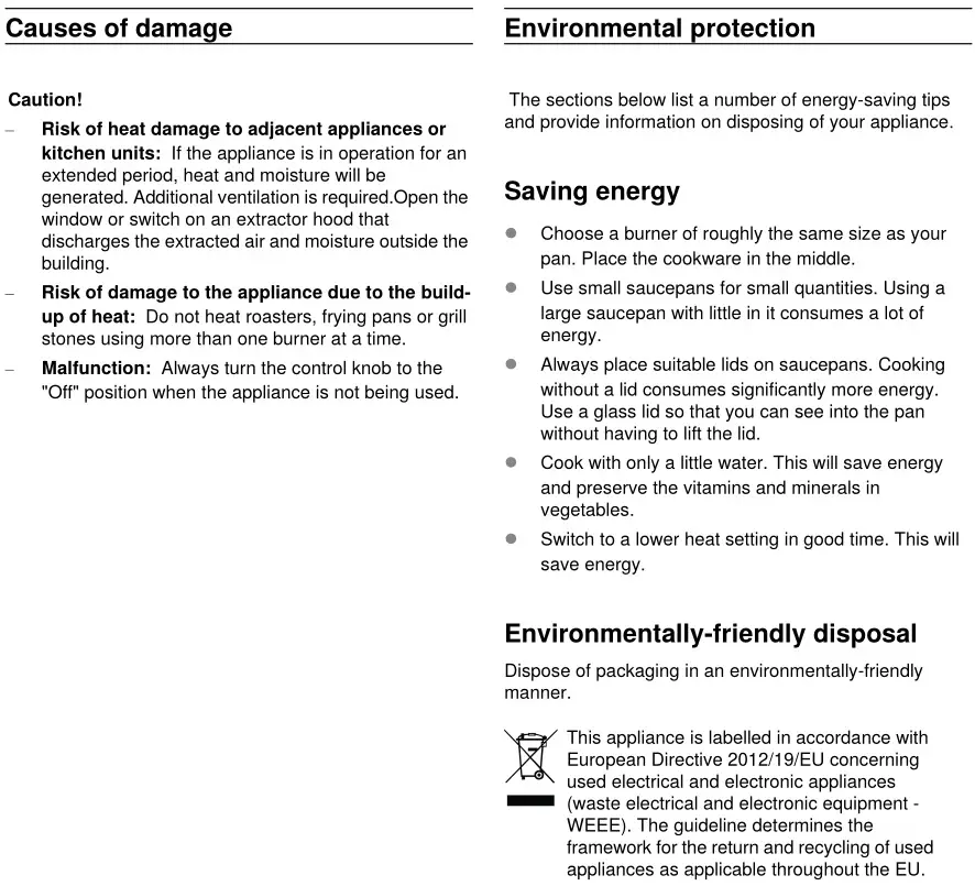 GAGGENAU VG 231 220 CN Gas Hob Instruction Manual 4