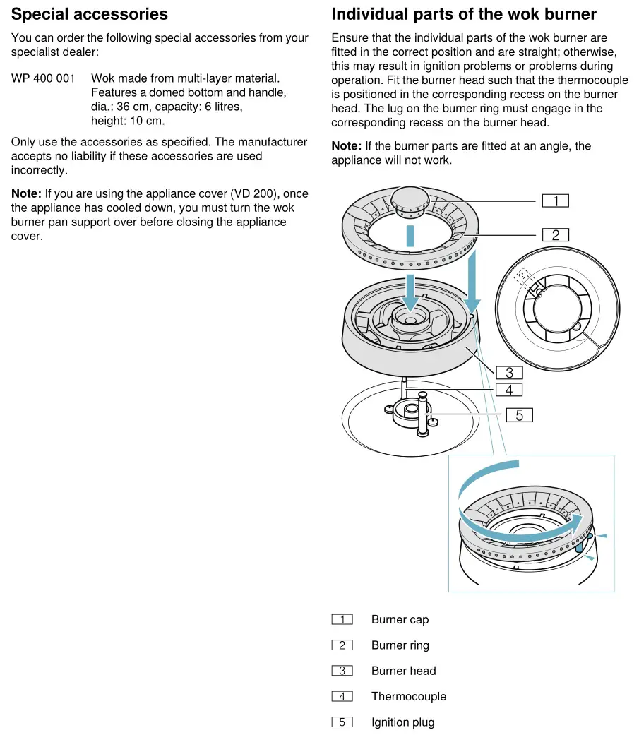GAGGENAU VG 231 220 CN Gas Hob Instruction Manual 6