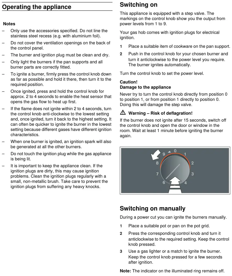 GAGGENAU VG 231 220 CN Gas Hob Instruction Manual 7