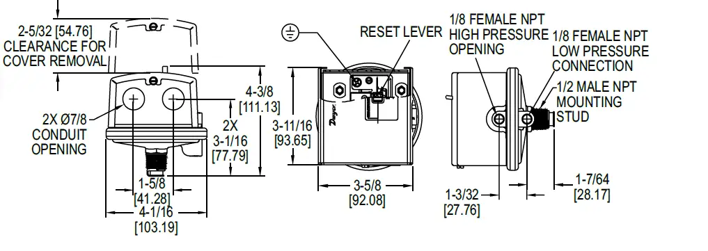 Dwyer-1831-Series-DPDT-Low-Differential-Pressure-Switches-FIG-1