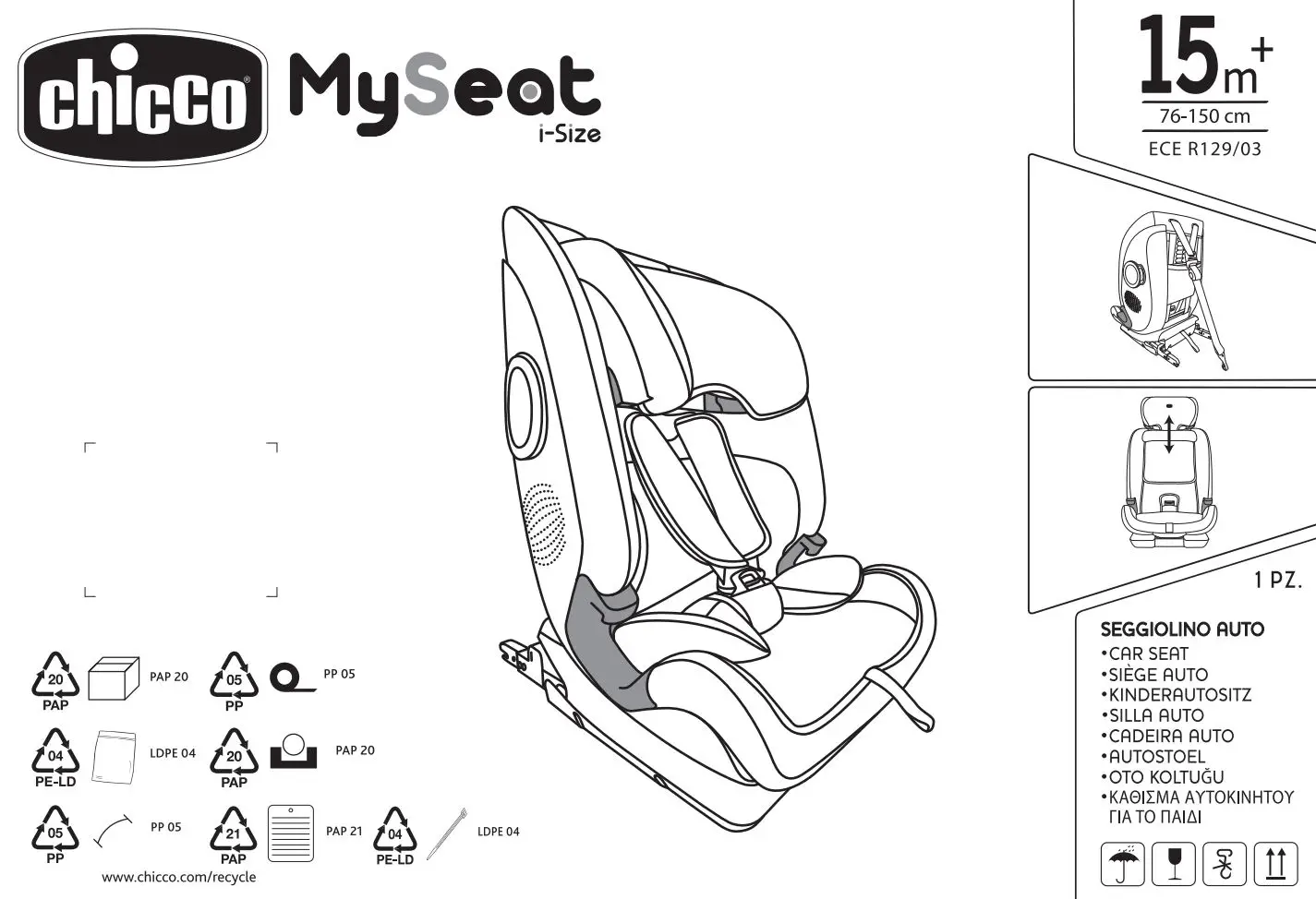 chicco MySeat i-Size Child Car Seat User Manual