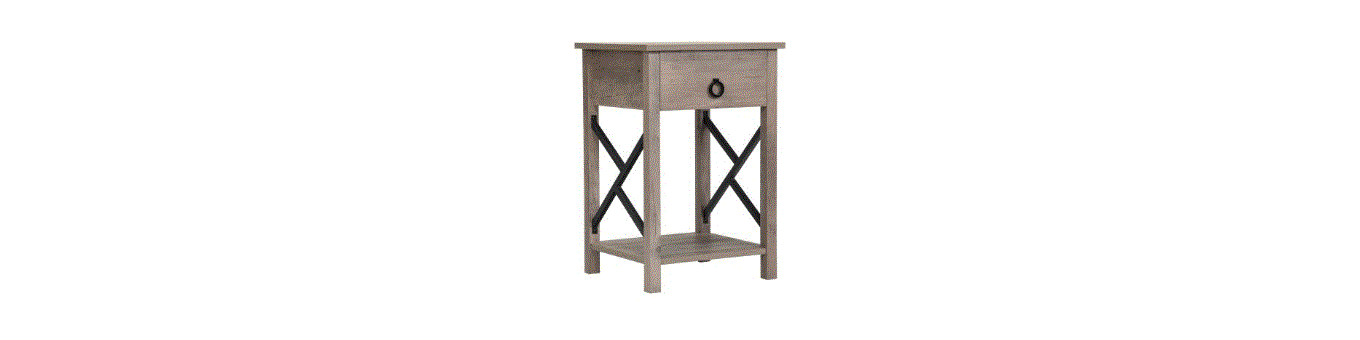 Jaxpety Hg61t1224 Industrial Wood Nightstand Accent End Table User Manual