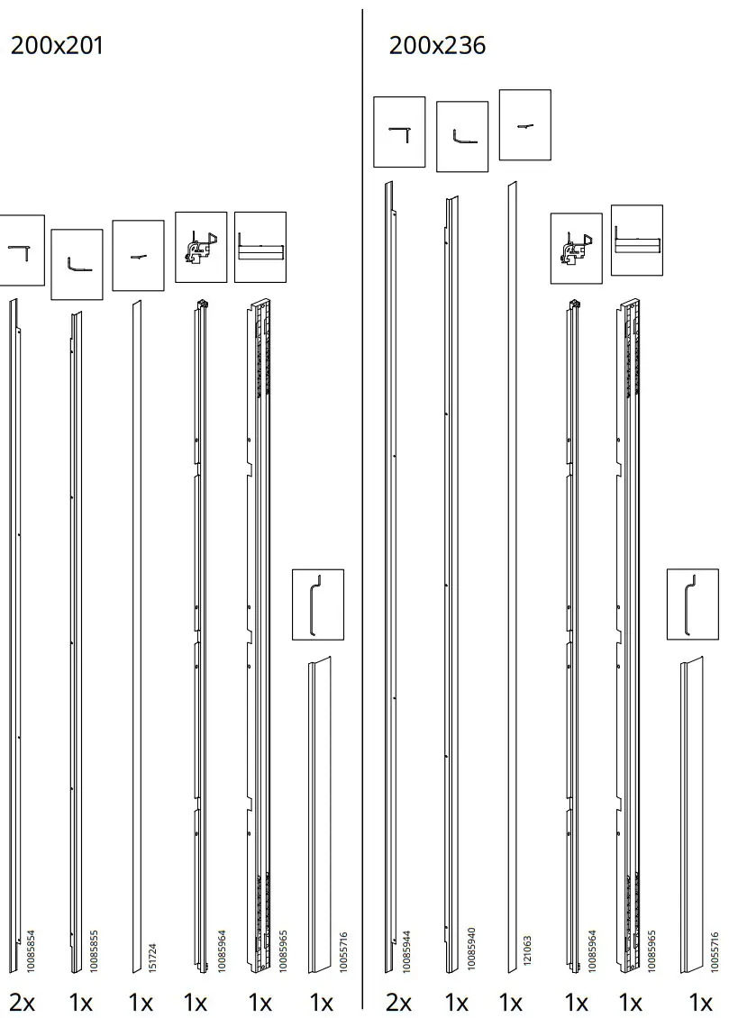 IKEA 200x201 Pair of Sliding Doors - fig 3