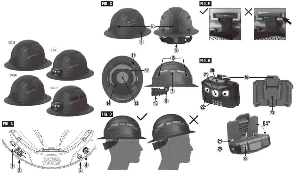 KLEIN TOOLS 60626 KARBN Full Brim Hard Hat - overview 1