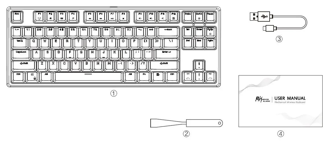 ROYAL KLUDGE Sink87G RK87 80 Percent Wireless-FIG-1