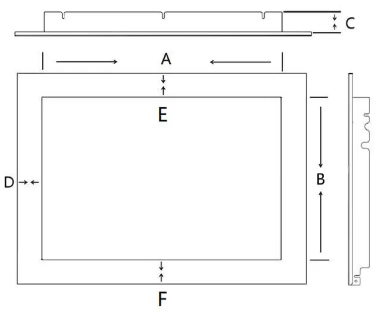 400 Iconic Electric Fire - Frame Dimensions 1