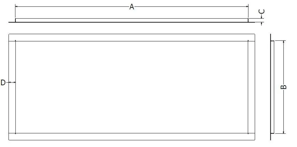 400 Iconic Electric Fire - Frame Dimensions