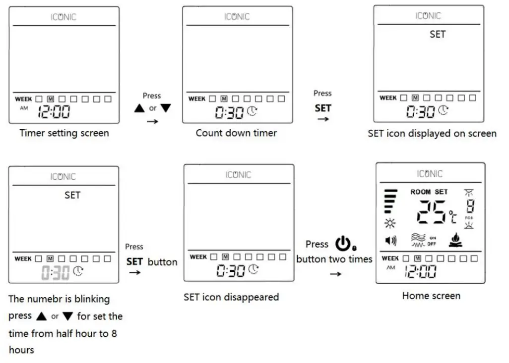400 Iconic Electric Fire - Timer 5