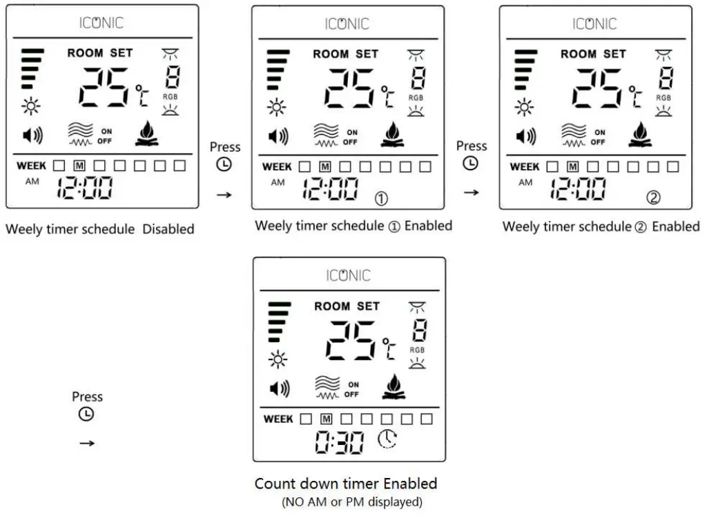 400 Iconic Electric Fire - Timer 6