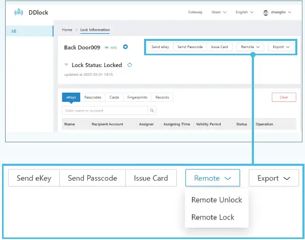 DDLOCK Door Lock Web Management System 02