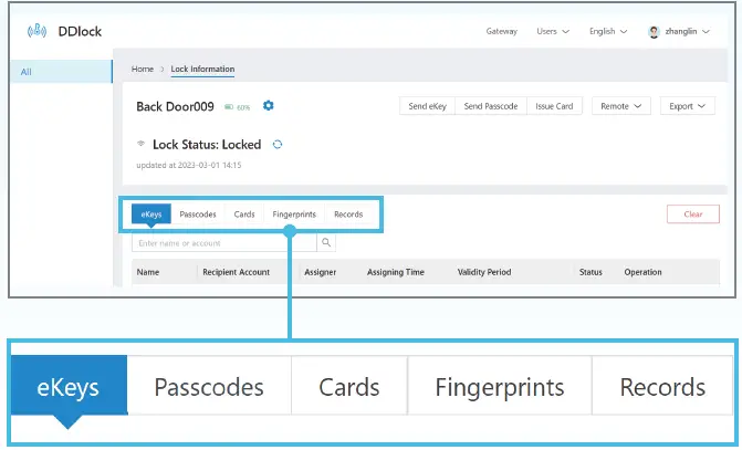 DDLOCK Door Lock Web Management System 07
