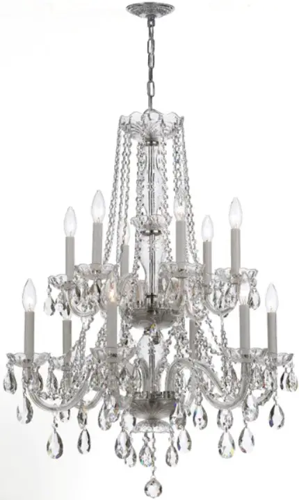 CRYSTORAMA 1137-CH-CL-MWP Traditional Crystal 12 Light Chandelier
