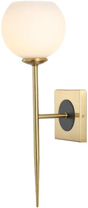 JONATHAN Y JYL9915A 6 Inch 1 Light Brass Gold White Coastal French Country Iron LED