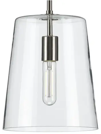PROGRESS LIGHTING P500242-012 1 Light Satin Brass Clear Glass Transitional Pendant