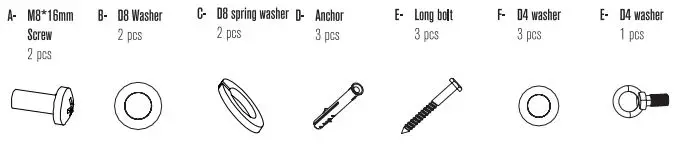 TAGWOOD BBQ BBQ25SS Built In Argentine Wood Fire and Charcoal Grill User Manual - Accessory Kit