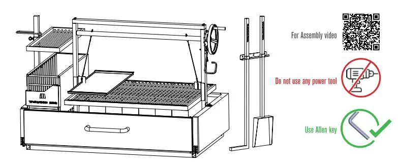 TAGWOOD BBQ BBQ25SS Built In Argentine Wood Fire and Charcoal Grill User Manual - Operation Warnings