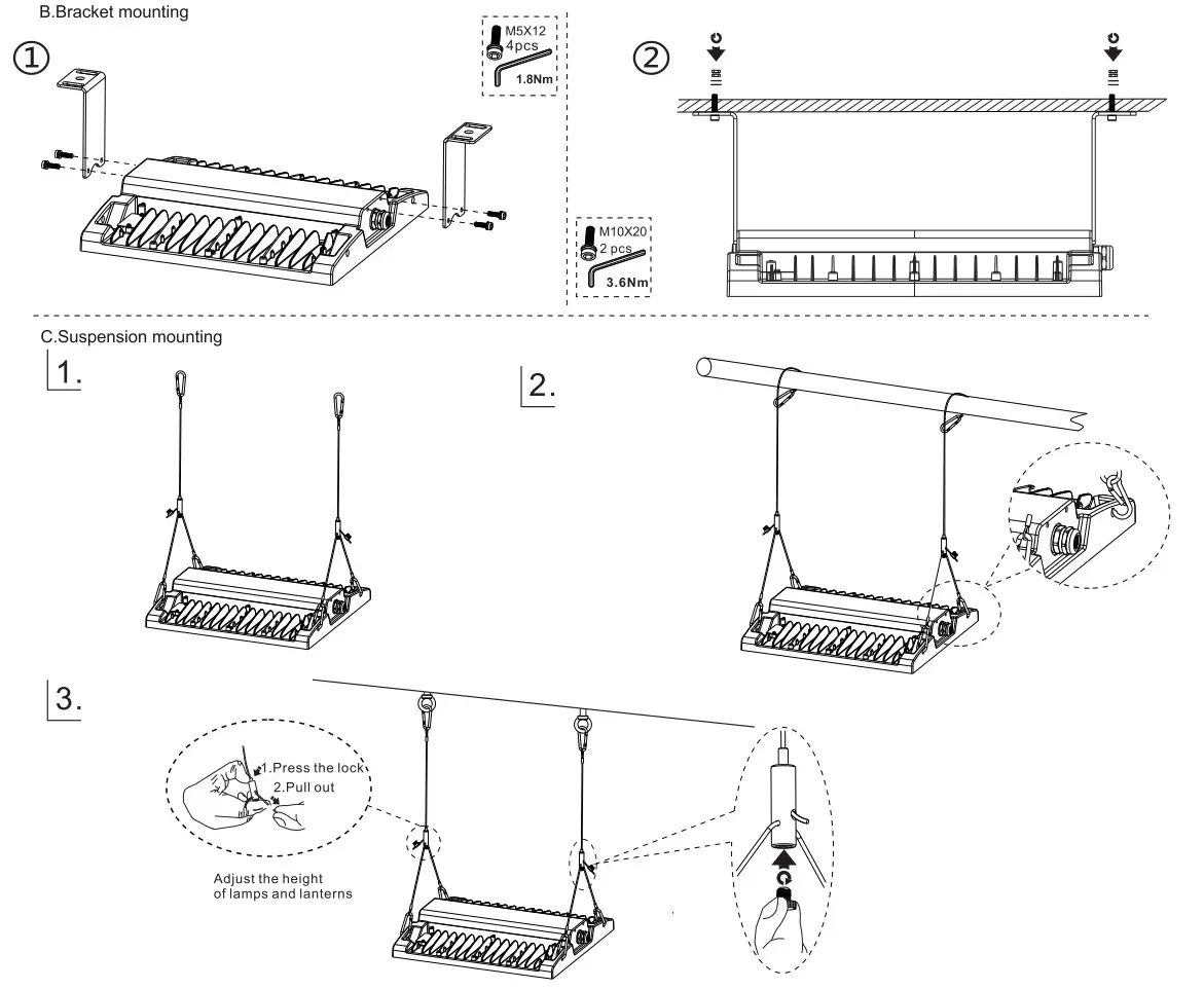 HALCYON P500 LED Linear High Bay Light - Dimension 3