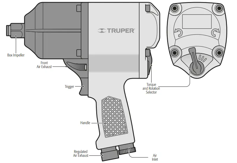 TRUPER TPN-776X-2 Air Impact Wrench fig 2
