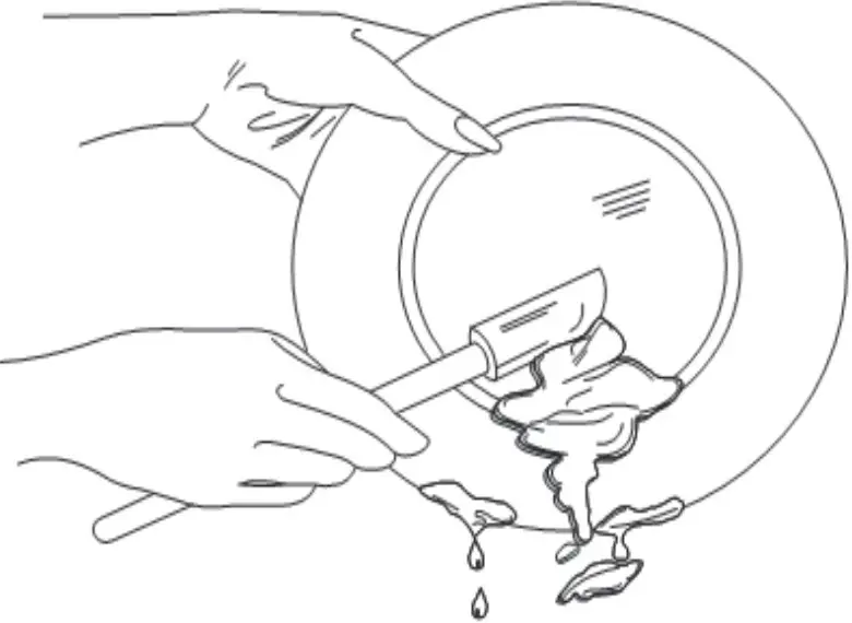 Preparing dishes for washing