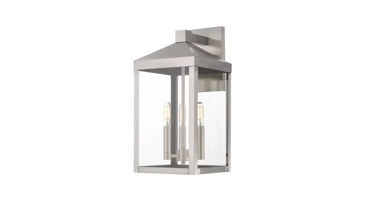Livex Lighting 20584 Nyack Collection 3 Light Brushed Nickel Outdoor Wall Lantern Instruction Manual