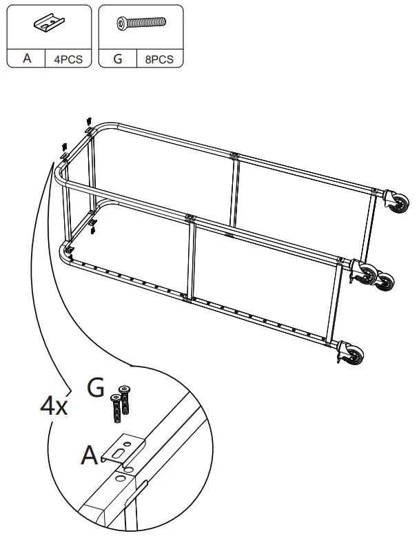 JAXPETY SY18F0285 Commercial Grade 20 Tier Bun Pan Bakery Rack - PRODUCT ASSEMBLY 10