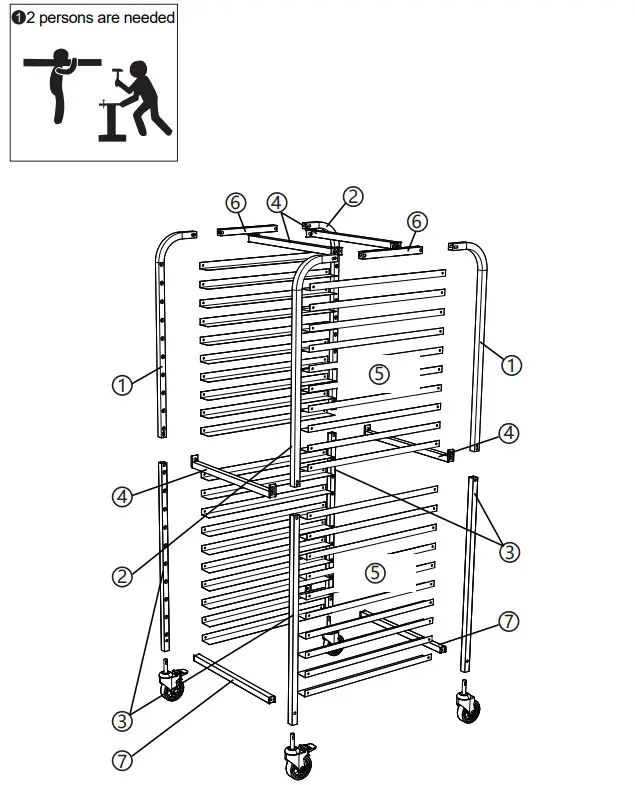 JAXPETY SY18F0285 Commercial Grade 20 Tier Bun Pan Bakery Rack - fig 1