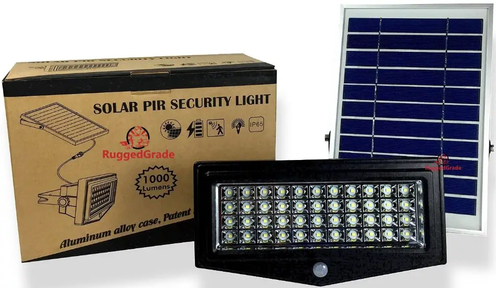 INSERT ISOAMS1971 1000 Lumen 10 Watt Black Solar LED Flood Light Motion Sensor