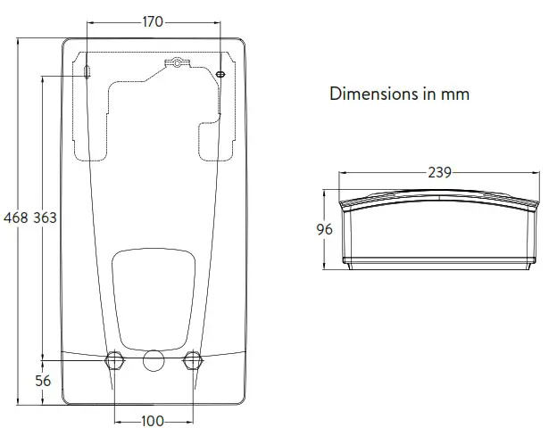 CLAGE DLX-Next-Online-GMA Econvenience Instant Water Heater - Dimensions
