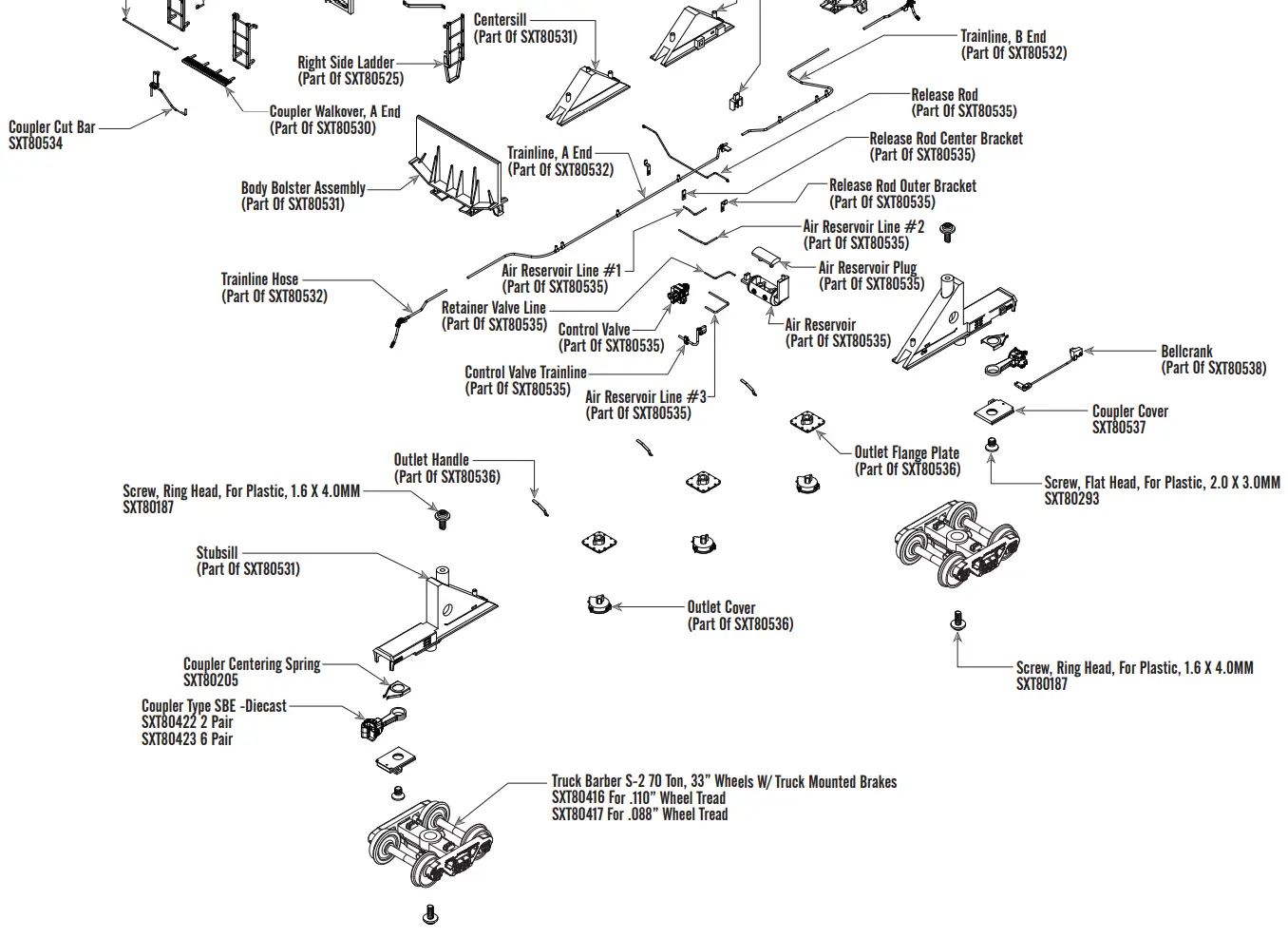 RIVET COUNTER SXT80522 Scale Thrall 4727 Carbon Black Covered Hopper - Overview 1