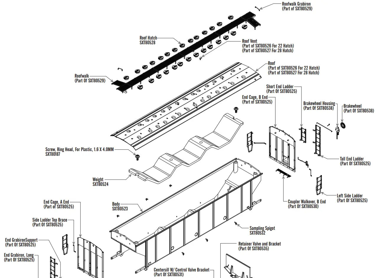 RIVET COUNTER SXT80522 Scale Thrall 4727 Carbon Black Covered Hopper - Overview