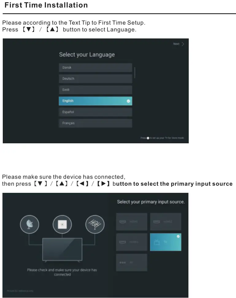 VIDAA HWXX 4K UHD LED Smart TV - First Time Installation