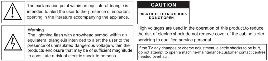 VIDAA HWXX 4K UHD LED Smart TV - Safery Information