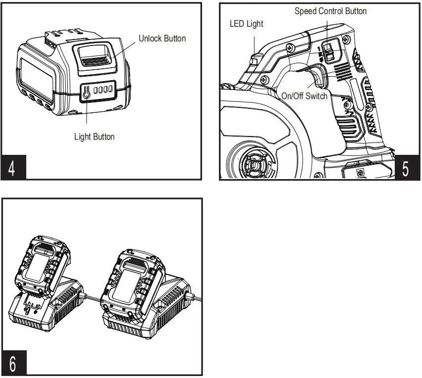SENIX BLX2-M-0 20V Max Lithium Ion Cordless Blower - Figure 2