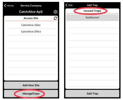 CATCHALIVE CAOne Snap Trap - How can i see my CatchAliveOne Devices not in use