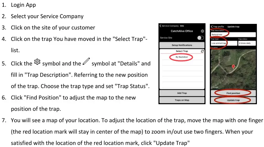 CATCHALIVE CAOne Snap Trap - Register new position in app