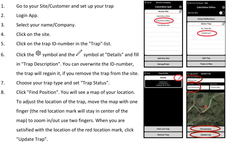 CATCHALIVE CAOne Snap Trap - Setting a trap with CatchAliveOne Device on a site