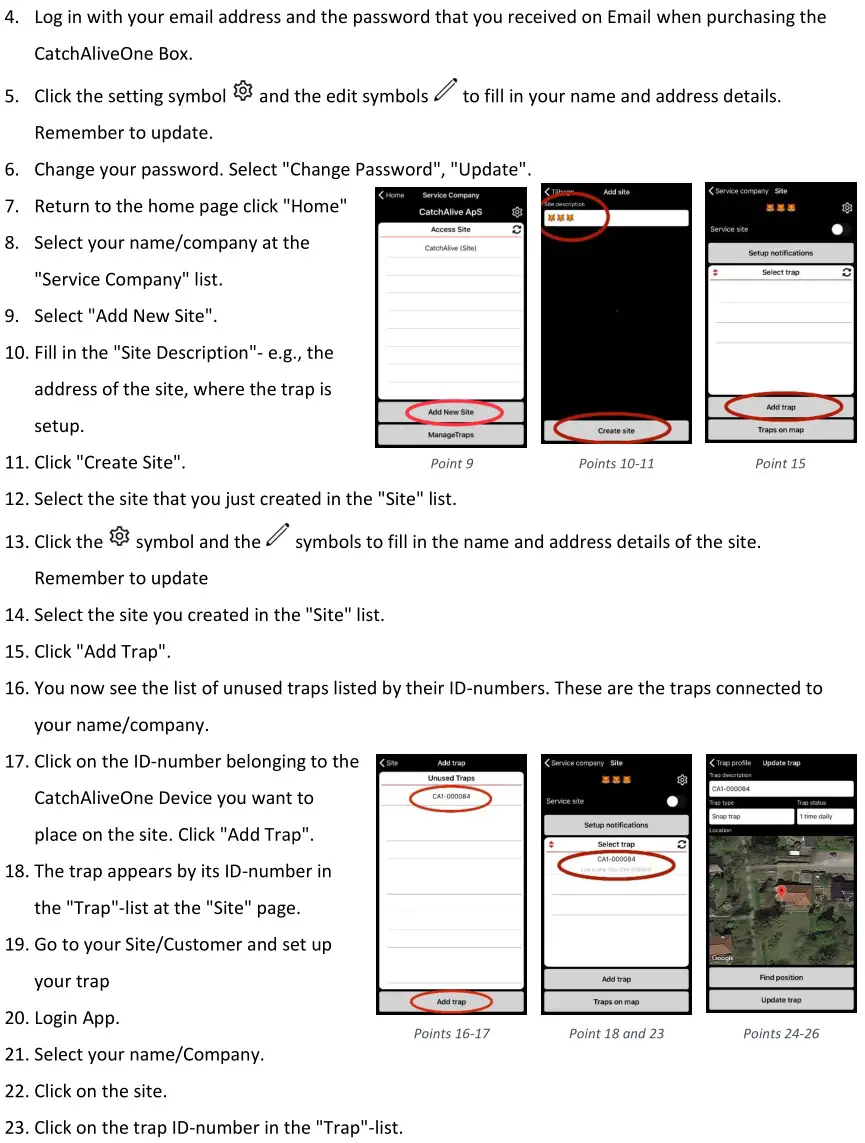 CATCHALIVE CAOne Snap Trap - Setup in App 2